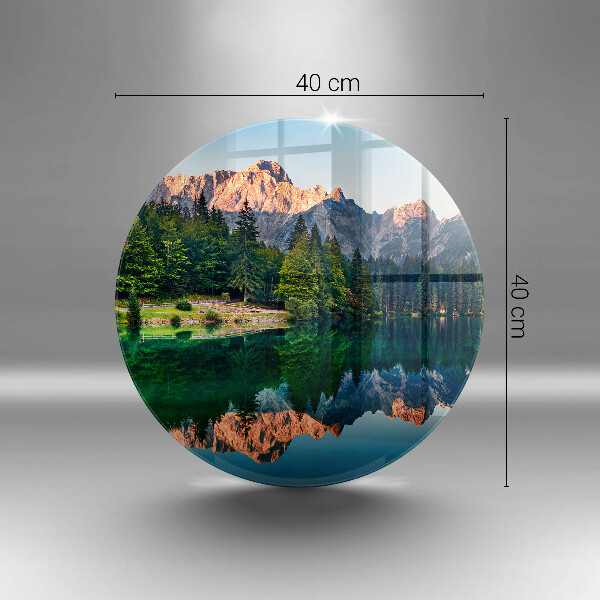 Üveg vágódeszka Erdő és hegyi tó