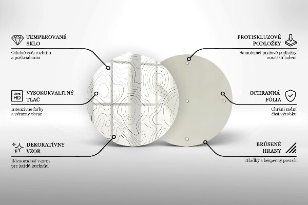 Üveg vágódeszka Line art design