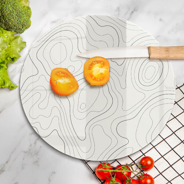 Üveg vágódeszka Line art design