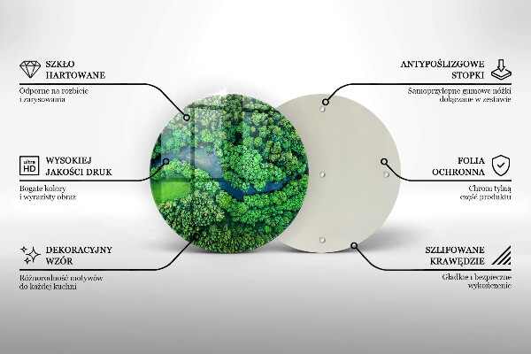 Üveg vágódeszka Erdő és folyó madártávlatból