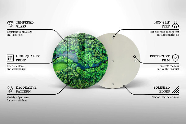 Üveg vágódeszka Erdő és folyó madártávlatból