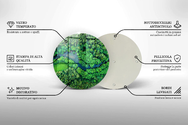 Üveg vágódeszka Erdő és folyó madártávlatból