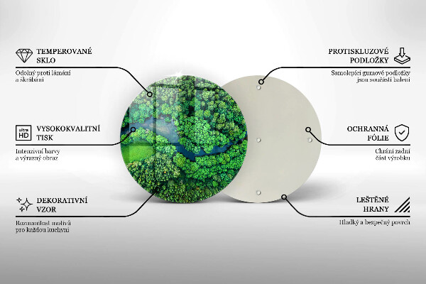 Üveg vágódeszka Erdő és folyó madártávlatból