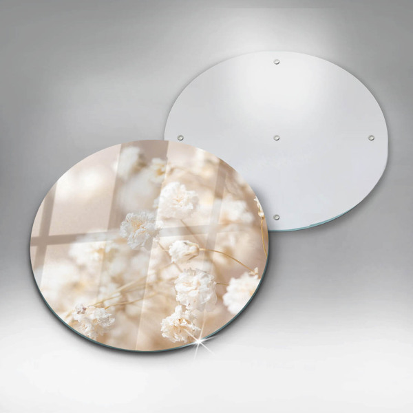 Üveg vágódeszka Finom fehér virágok