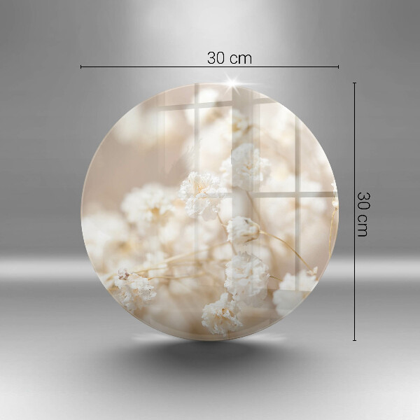 Üveg vágódeszka Finom fehér virágok