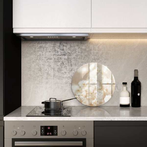 Üveg vágódeszka Finom fehér virágok