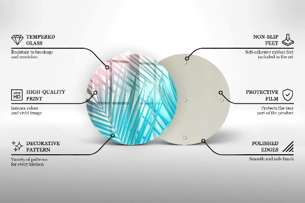Üveg vágódeszka Pasztell levelek
