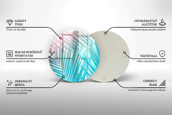 Üveg vágódeszka Pasztell levelek