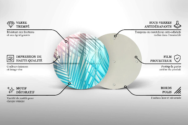 Üveg vágódeszka Pasztell levelek