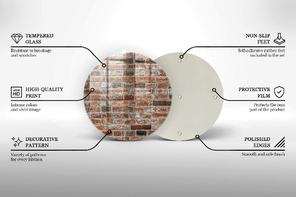 Üveg vágódeszka Régi téglafal