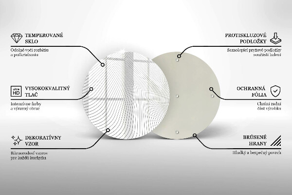 Üveg vágódeszka Modern vonalak minta