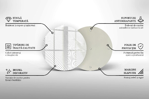 Üveg vágódeszka Modern vonalak minta