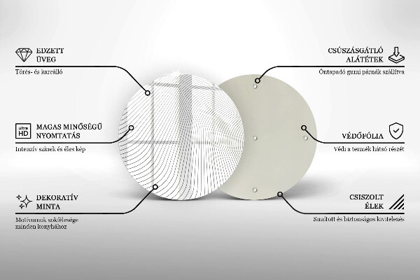 Üveg vágódeszka Modern vonalak minta