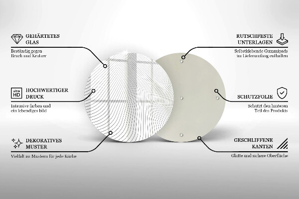 Üveg vágódeszka Modern vonalak minta