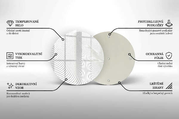 Üveg vágódeszka Modern vonalak minta