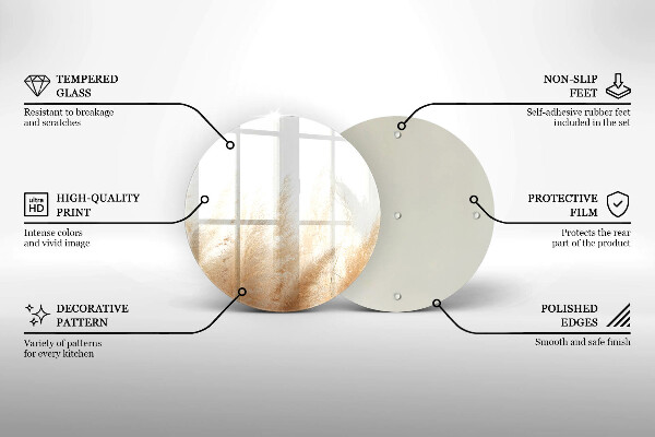 Üveg vágódeszka Pampa fű