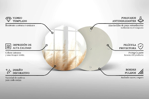 Üveg vágódeszka Pampa fű