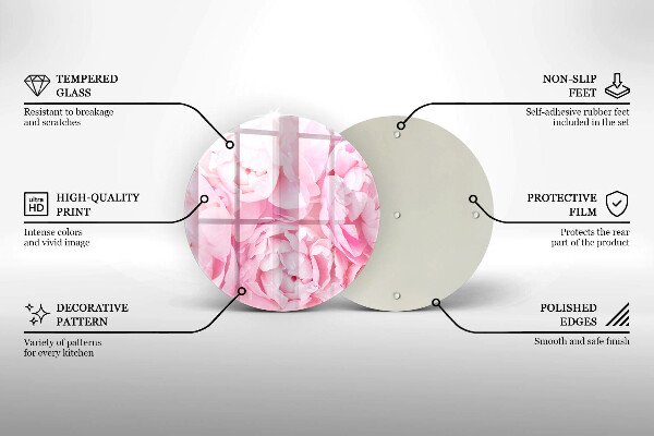 Üveg vágódeszka Finom bazsarózsa