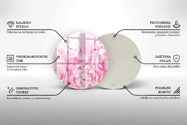Üveg vágódeszka Finom bazsarózsa