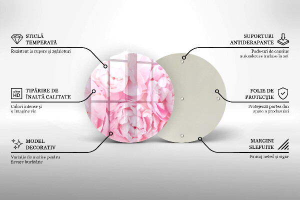 Üveg vágódeszka Finom bazsarózsa