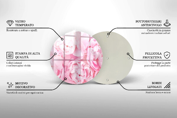 Üveg vágódeszka Finom bazsarózsa