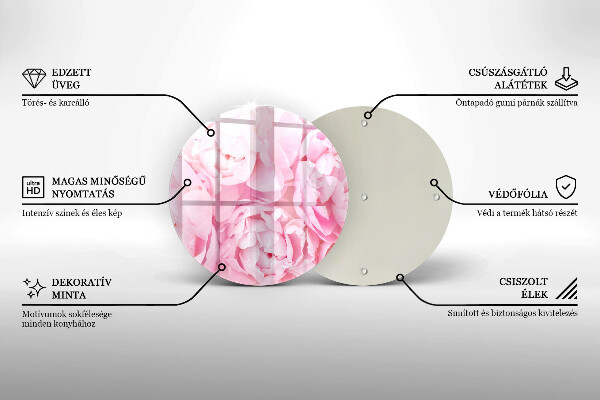 Üveg vágódeszka Finom bazsarózsa