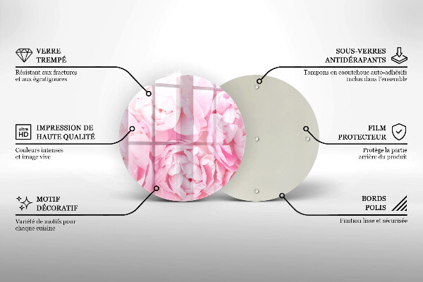 Üveg vágódeszka Finom bazsarózsa