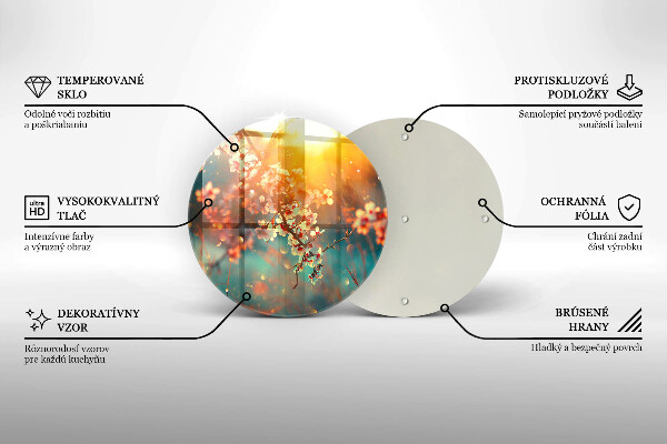 Üveg vágódeszka Alma virágzik a napon