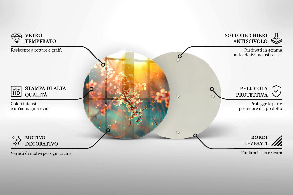 Üveg vágódeszka Alma virágzik a napon