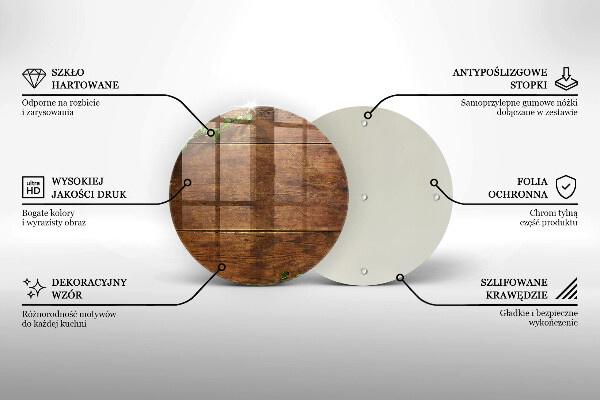 Üveg vágódeszka Fa táblák és levelek