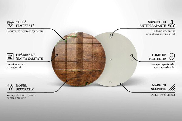 Üveg vágódeszka Fa táblák és levelek