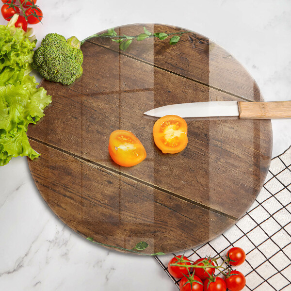 Üveg vágódeszka Fa táblák és levelek