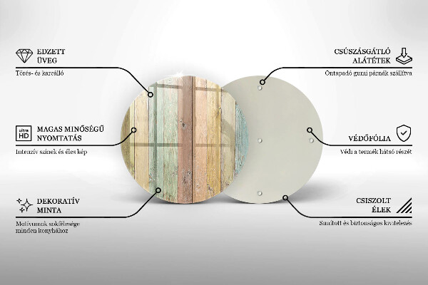 Üveg vágódeszka Színes vintage táblák