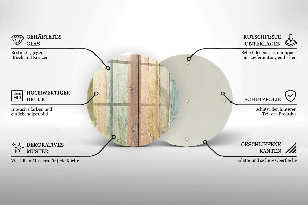 Üveg vágódeszka Színes vintage táblák