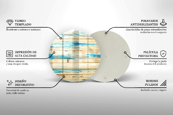 Üveg vágódeszka Retro fa táblák