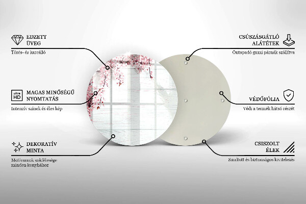 Üveg vágódeszka Virágok a táblákon