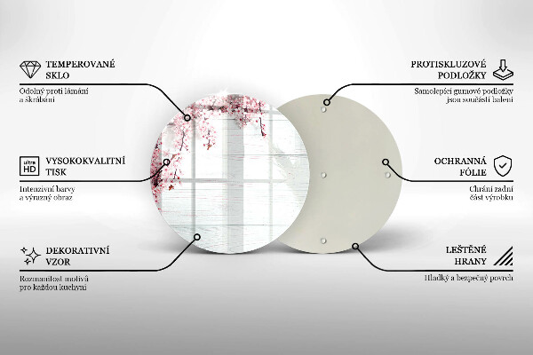 Üveg vágódeszka Virágok a táblákon