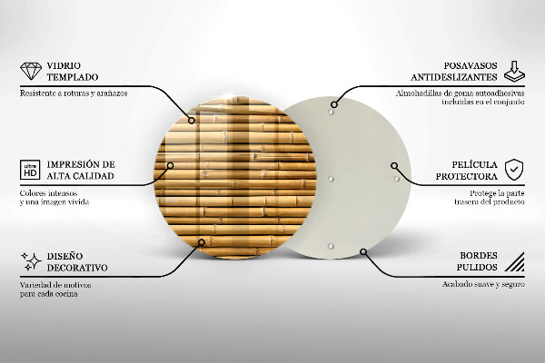 Üveg vágódeszka Természet boho bambusz