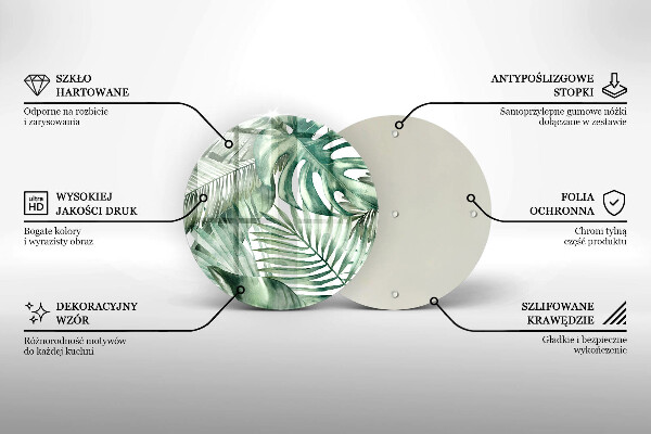 Üveg vágódeszka Festett levelek