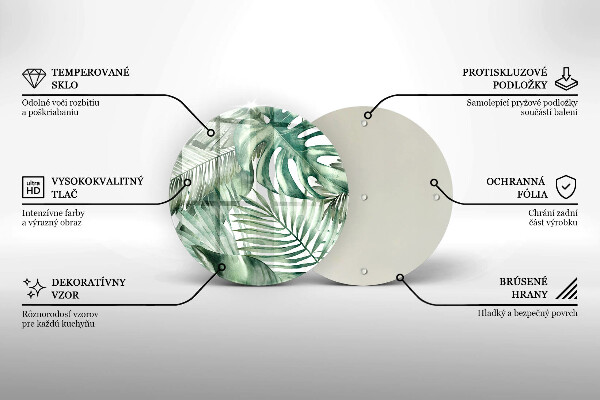 Üveg vágódeszka Festett levelek