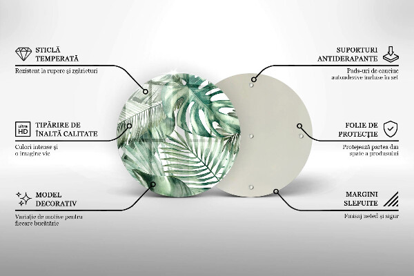 Üveg vágódeszka Festett levelek