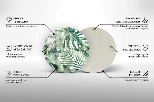 Üveg vágódeszka Festett levelek