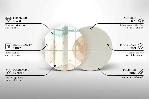 Üveg vágódeszka Boho foltok és arany
