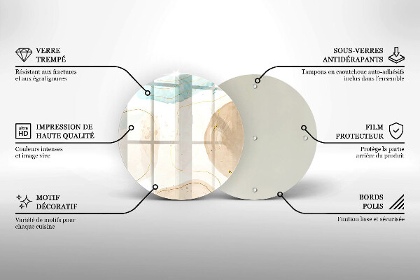 Üveg vágódeszka Boho foltok és arany