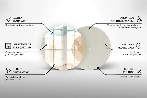 Üveg vágódeszka Boho foltok és arany