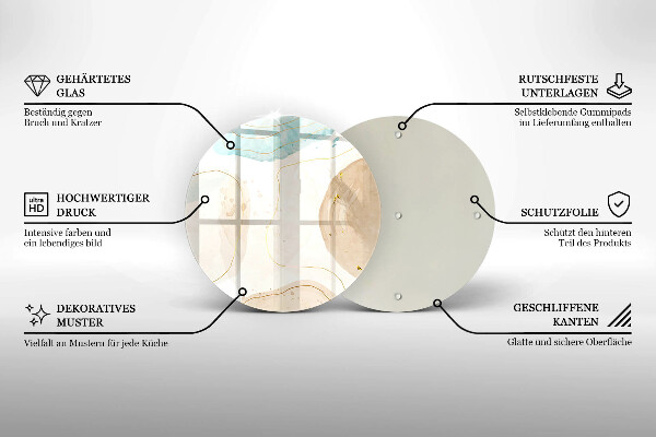 Üveg vágódeszka Boho foltok és arany