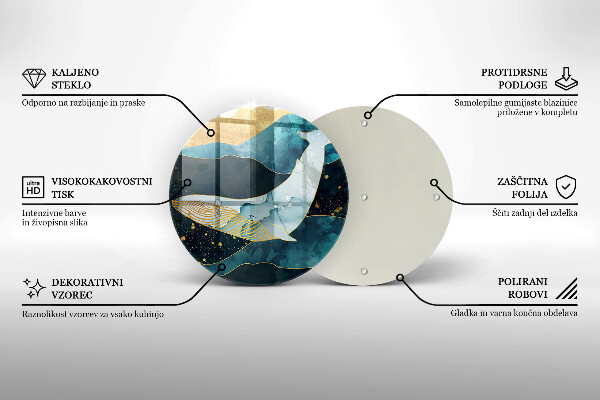 Üveg vágódeszka Bálna absztrakció