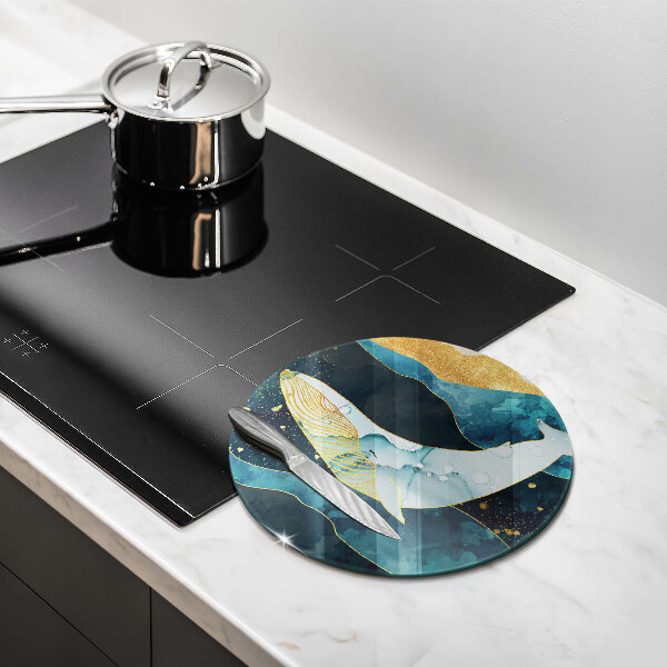 Üveg vágódeszka Bálna absztrakció