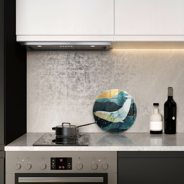 Üveg vágódeszka Bálna absztrakció