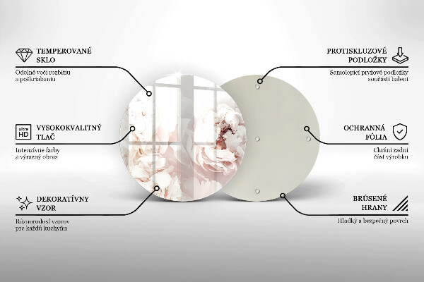 Üveg vágódeszka Pasztell bazsarózsa